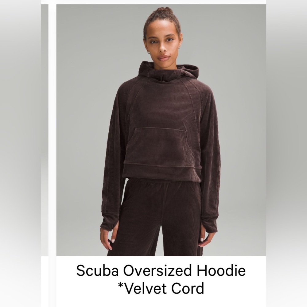 Lululemon Scuba Oversized Hoodie Velvet Cord Espresso Size  xs/s NWT